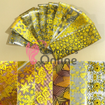 Folii de transfer, FST027 Dantela cu Flori Gold, set 10 bucati